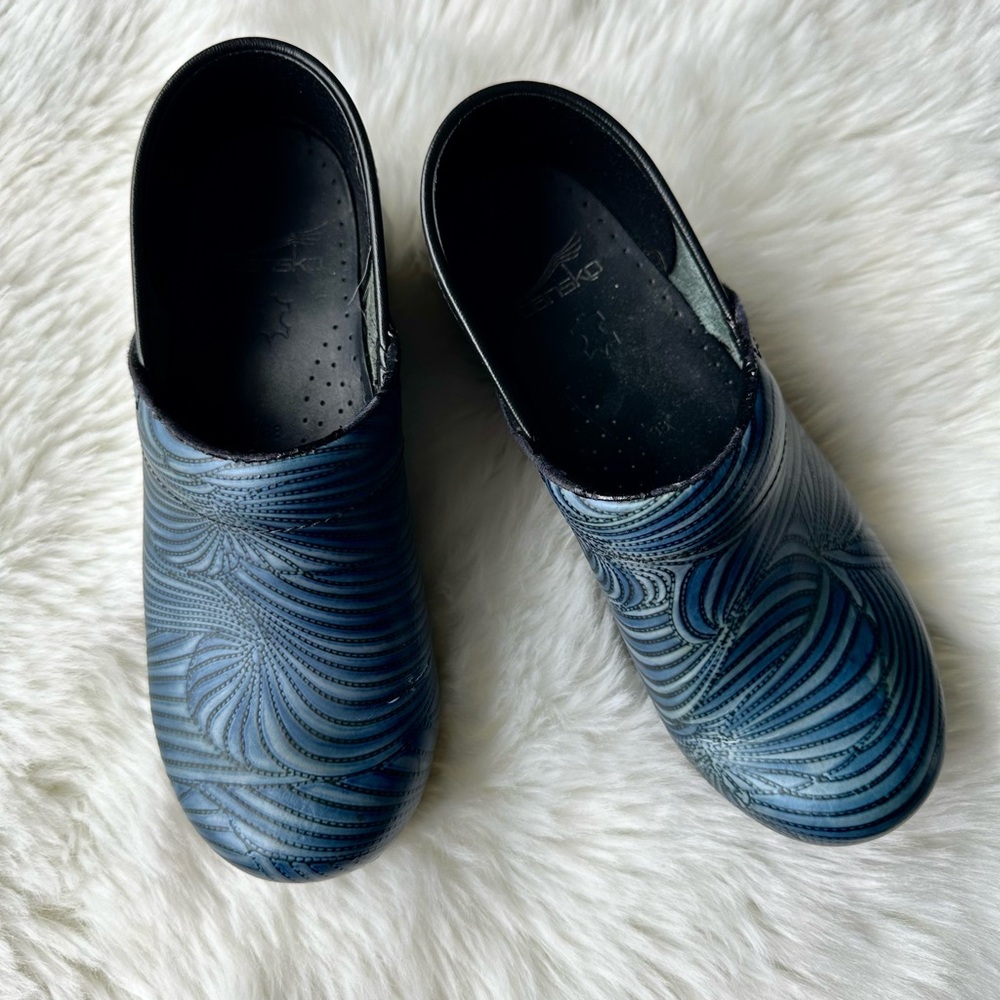 Dansko Blue Swirl Clogs